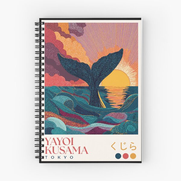 Item preview, Yayoi Kusama Whale Tail Poster - Sunset Ocean Kujira Wall Art Print, Tokyo Marine Decor designed and sold by MorningJoco.