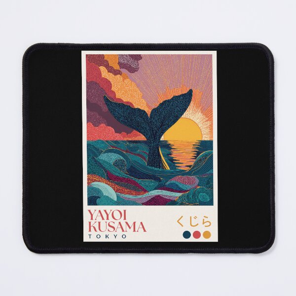 Item preview, Yayoi Kusama Whale Tail Poster - Sunset Ocean Kujira Wall Art Print, Tokyo Marine Decor designed and sold by MorningJoco.