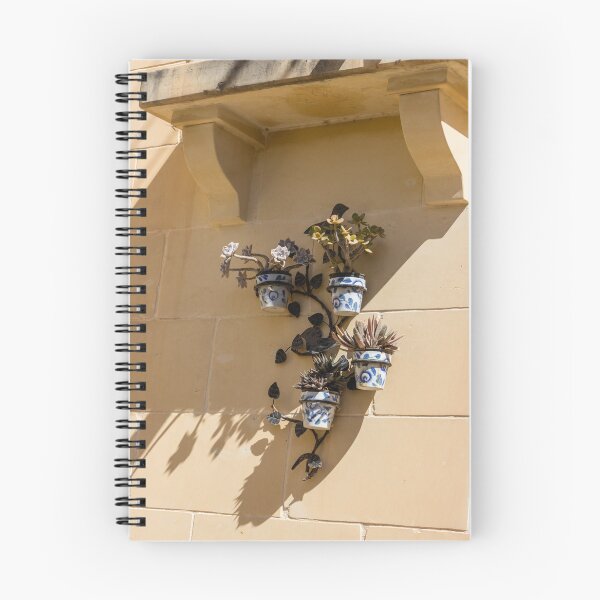 Item preview, Decorative Ceramic Flower Pots With Succulents Mounted On Sunlit Stone Wall Under Balcony Corbels designed and sold by Nmallia.