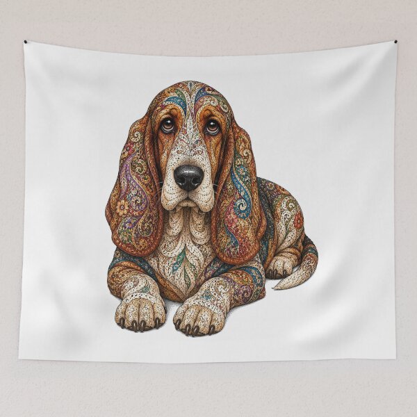 Item preview, Intricate Basset Hound designed and sold by PaintedbyCarol.