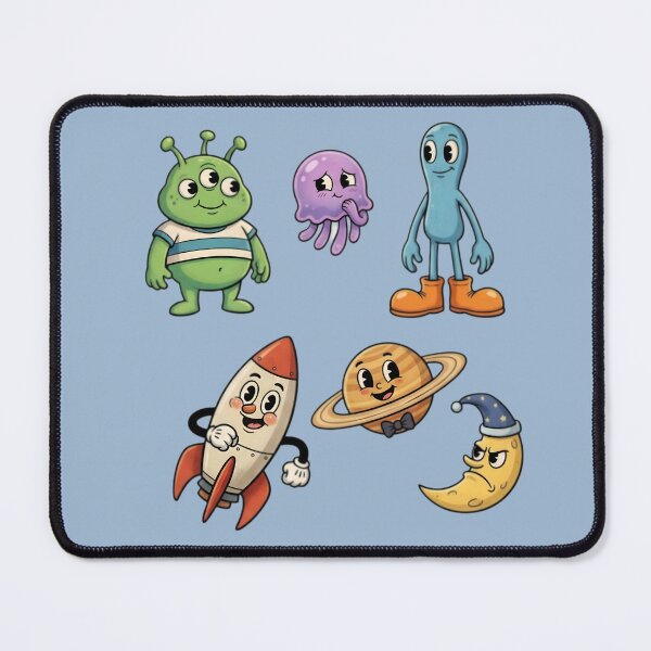 Item preview, Cute Kawaii Space Friends Sticker Pack | Alien Rocket Saturn Moon Cartoon Characters designed and sold by Bhaskar Digital Art.