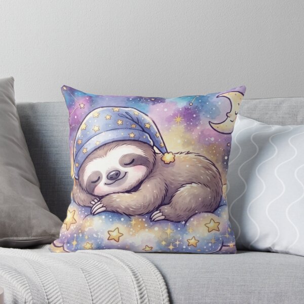 Item preview, Cute Sleeping Sloth on Cloud | Kawaii Galaxy Nursery Art | Cozy Bedtime Animal | Baby Shower Gift designed and sold by Cosmic Doodle Co..