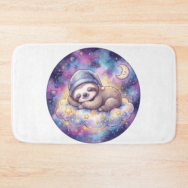 Item preview, Cute Sleeping Sloth on Cloud | Kawaii Galaxy Nursery Art | Cozy Bedtime Animal | Baby Shower Gift designed and sold by Cosmic Doodle Co..
