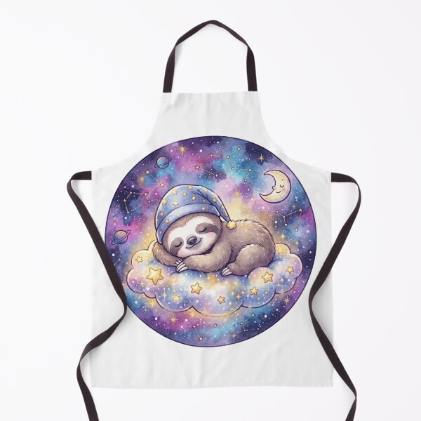 Item preview, Cute Sleeping Sloth on Cloud | Kawaii Galaxy Nursery Art | Cozy Bedtime Animal | Baby Shower Gift designed and sold by Cosmic Doodle Co..
