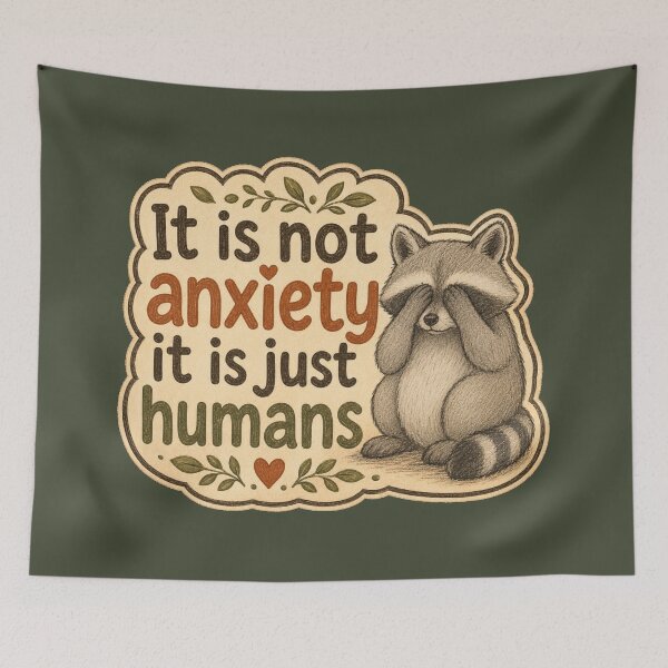 Item preview, It Is Just Humans Raccoon designed and sold by ChirpInc.
