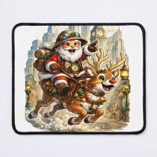 Item preview, Adventure Santa Riding Reindeer Through the Holiday City designed and sold by D.Shop.