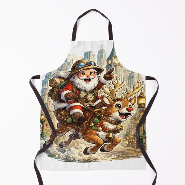 Item preview, Adventure Santa Riding Reindeer Through the Holiday City designed and sold by D.Shop.