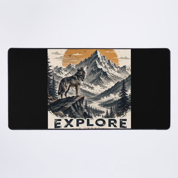 Item preview, Lone Wolf Mountain Adventure | Vintage Wilderness Nature Design designed and sold by digishops.
