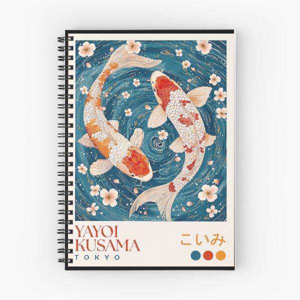 Item preview, Yayoi Kusama Koi Fish Poster - Swimming Carp Cherry Blossom Wall Art Print, Tokyo Lucky Decor designed and sold by MorningJoco.