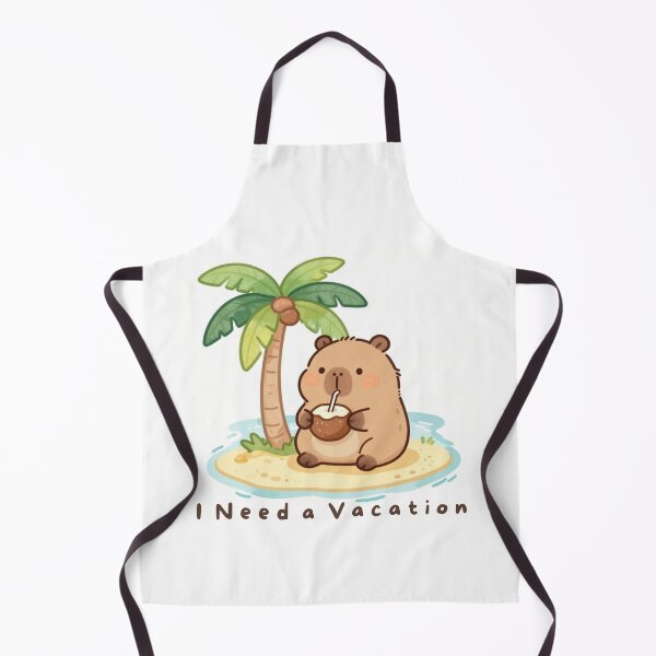 Item preview, Cute Capybara Relaxing on a Tropical Island – I Need a Vacation designed and sold by BCapybara.