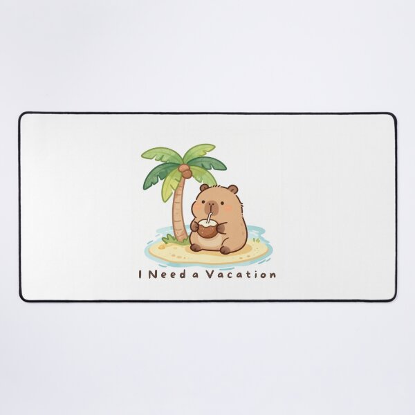 Item preview, Cute Capybara Relaxing on a Tropical Island – I Need a Vacation designed and sold by BCapybara.