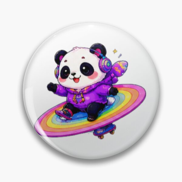 Item preview, Cute Panda on Rainbow Skateboard Kawaii Sticker designed and sold by DailyDoodlesBySumbul.