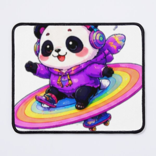 Item preview, Cute Panda on Rainbow Skateboard Kawaii Sticker designed and sold by DailyDoodlesBySumbul.