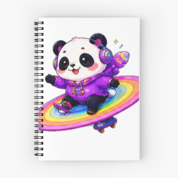 Item preview, Cute Panda on Rainbow Skateboard Kawaii Sticker designed and sold by DailyDoodlesBySumbul.