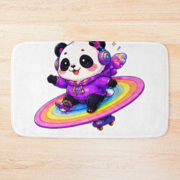 Item preview, Cute Panda on Rainbow Skateboard Kawaii Sticker designed and sold by DailyDoodlesBySumbul.