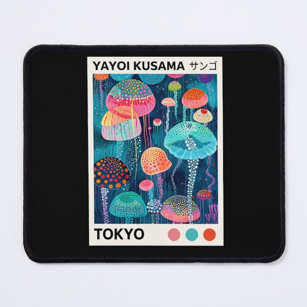 Item preview, Yayoi Kusama Jellyfish Poster - Colorful Underwater Coral Wall Art Print, Tokyo Ocean Decor designed and sold by HappyGrandmaUB.