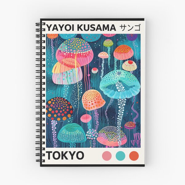Item preview, Yayoi Kusama Jellyfish Poster - Colorful Underwater Coral Wall Art Print, Tokyo Ocean Decor designed and sold by HappyGrandmaUB.