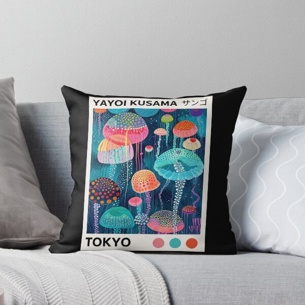 Item preview, Yayoi Kusama Jellyfish Poster - Colorful Underwater Coral Wall Art Print, Tokyo Ocean Decor designed and sold by HappyGrandmaUB.