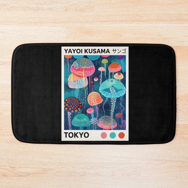 Item preview, Yayoi Kusama Jellyfish Poster - Colorful Underwater Coral Wall Art Print, Tokyo Ocean Decor designed and sold by HappyGrandmaUB.