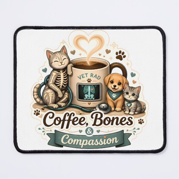 Item preview, Coffee, Bones & Compassion | Cute Veterinary Radiology Coffee Lover Design designed and sold by Bettybee00.