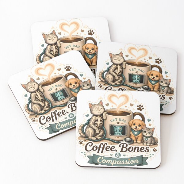 Item preview, Coffee, Bones & Compassion | Cute Veterinary Radiology Coffee Lover Design designed and sold by Bettybee00.