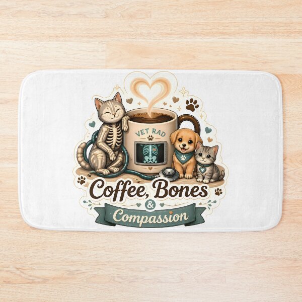 Item preview, Coffee, Bones & Compassion | Cute Veterinary Radiology Coffee Lover Design designed and sold by Bettybee00.