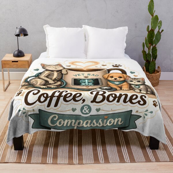 Item preview, Coffee, Bones & Compassion | Cute Veterinary Radiology Coffee Lover Design designed and sold by Bettybee00.