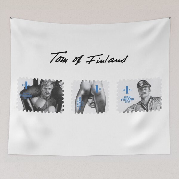 Item preview, Tom of Finland 2014 Finland Stamp Trio Vintage Finnish Postage Design designed and sold by Schulz Lightprint Studio.