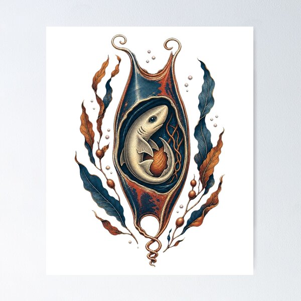 Item preview, Shark Egg – Mermaid’s Purse Marine Biology Art designed and sold by AMICO77.