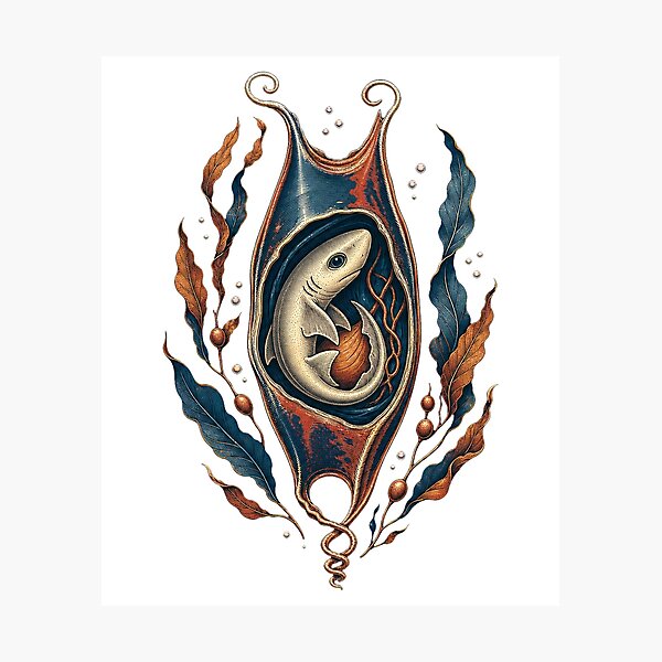 Item preview, Shark Egg – Mermaid’s Purse Marine Biology Art designed and sold by AMICO77.