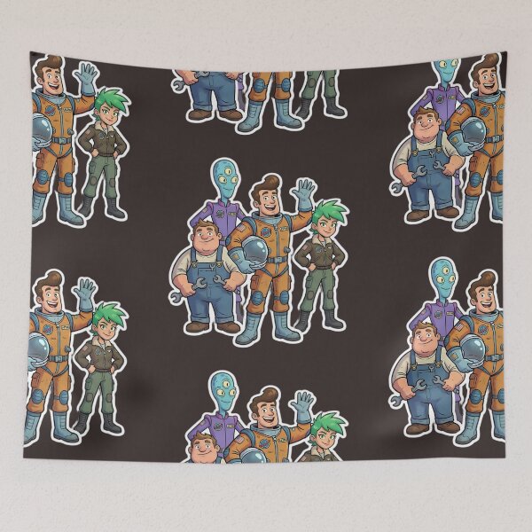 Item preview, Space Crew Adventure Sticker Pack | Astronaut, Alien, Engineer & Sci-Fi Team Cartoon Art designed and sold by Bhaskar Digital Art.