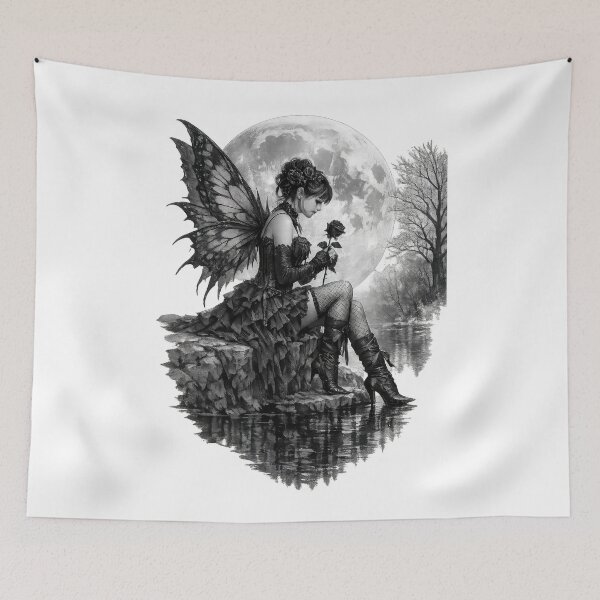 Item preview, Gothic fairy and moonlit reflection designed and sold by thewandswant.