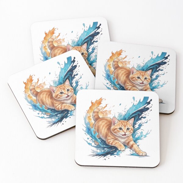 Item preview, Playful Orange Tabby Cat Leaping designed and sold by PixelStyle Studio.