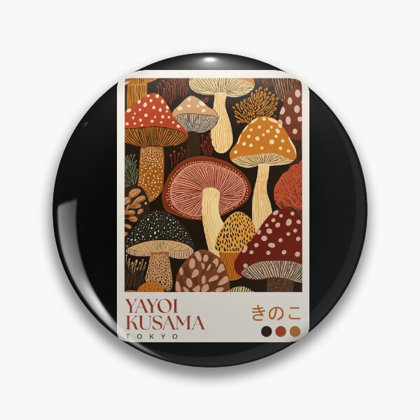 Item preview, Yayoi Kusama Mushroom Poster - Colorful Forest Fungi Wall Art Print, Tokyo Botanical Decor designed and sold by HappyGrandmaUB.