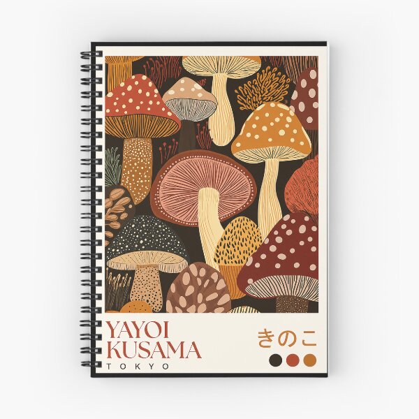 Item preview, Yayoi Kusama Mushroom Poster - Colorful Forest Fungi Wall Art Print, Tokyo Botanical Decor designed and sold by HappyGrandmaUB.