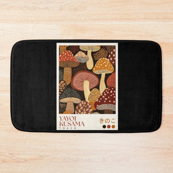 Item preview, Yayoi Kusama Mushroom Poster - Colorful Forest Fungi Wall Art Print, Tokyo Botanical Decor designed and sold by HappyGrandmaUB.