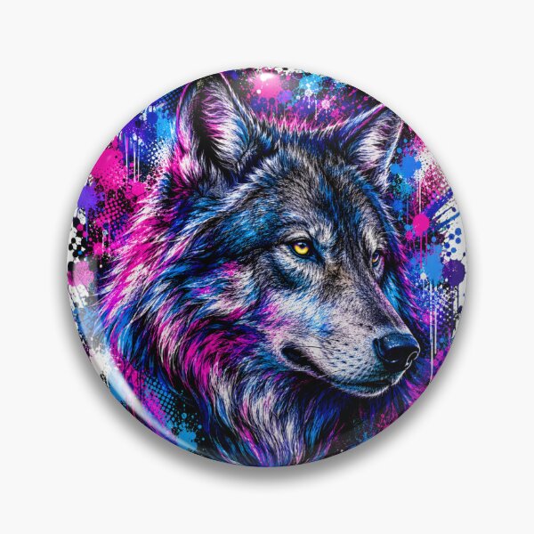 Item preview, Wolf Street Art Neon Graffiti Portrait designed and sold by Tobull.