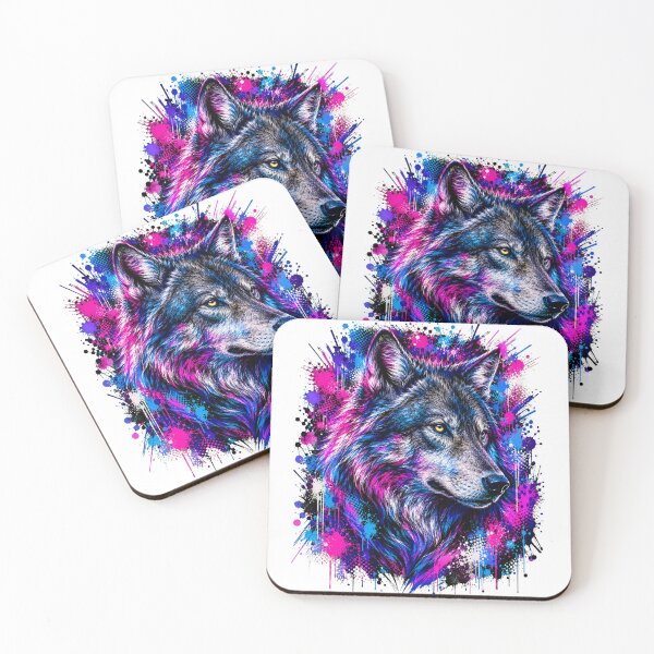 Item preview, Wolf Street Art Neon Graffiti Portrait designed and sold by Tobull.
