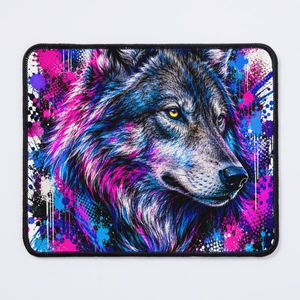 Item preview, Wolf Street Art Neon Graffiti Portrait designed and sold by Tobull.