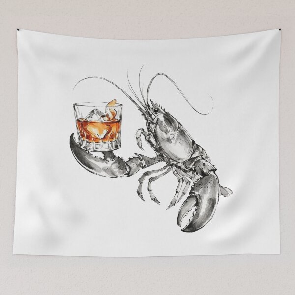 Item preview, Crab with Margarita – Funny Minimalist Cocktail Line Art designed and sold by Evv_u.