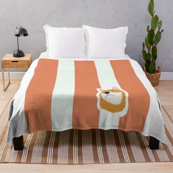 Item preview, Thick stripe (orange, white) with Shiba Inu designed and sold by ShibaCruise-On.