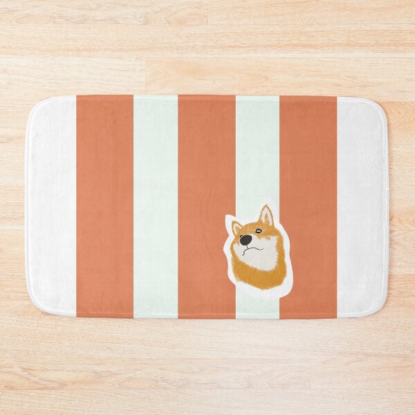 Item preview, Thick stripe (orange, white) with Shiba Inu designed and sold by ShibaCruise-On.