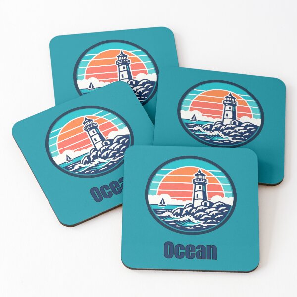 Item preview, Vintage Ocean Lighthouse Logo | Retro Coastal Sailing & Nautical Design designed and sold by Timber-Trail.
