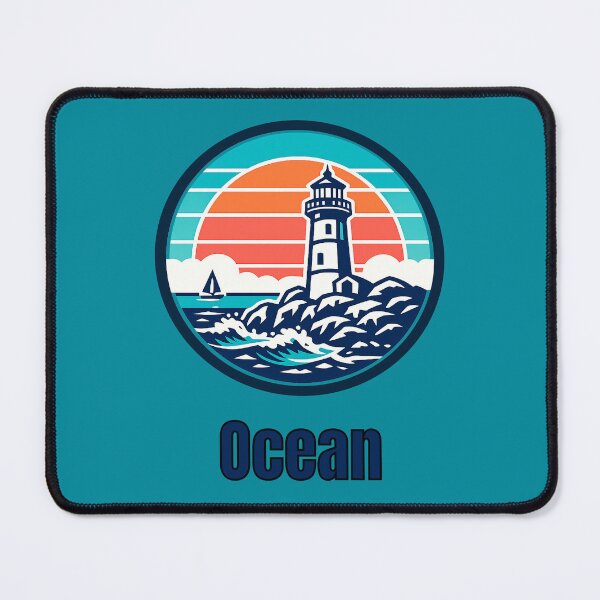 Item preview, Vintage Ocean Lighthouse Logo | Retro Coastal Sailing & Nautical Design designed and sold by Timber-Trail.