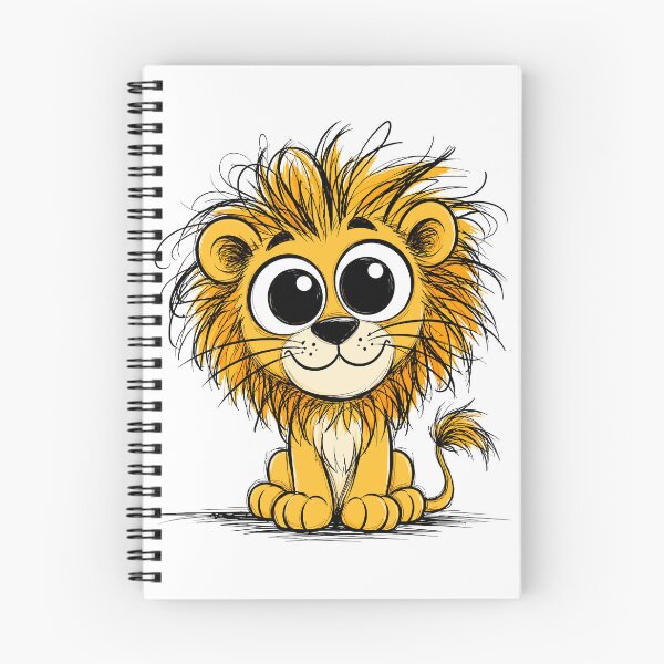 Item preview, Cute Baby Lion with Big Eyes | Hand Drawn Scribble Cartoon Animal Illustration designed and sold by Krincydigitalart.