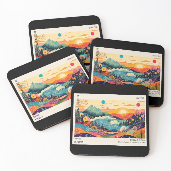 Item preview, Yayoi Kusama 1988 Landscape Poster - Colorful Mountain Sunset Wall Art Print, Tokyo Museum Decor designed and sold by MorningJoco.