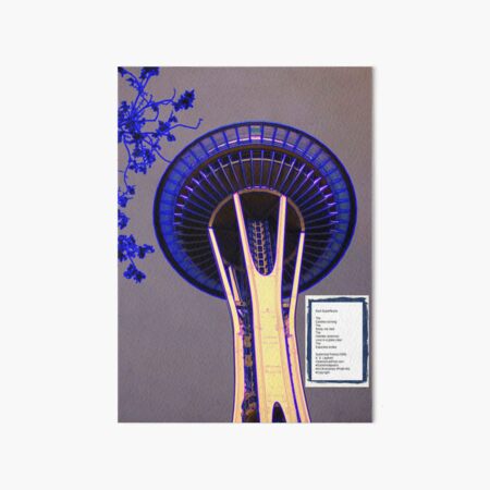 Space Needle - Blue - Soul Superfluous - Poem Art Board Print