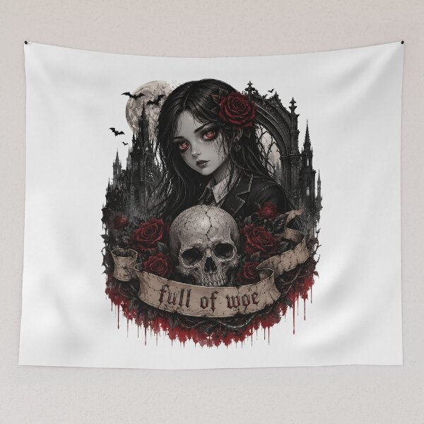 Item preview, Gothic beauty amidst moonlit ruins designed and sold by thewandswant.