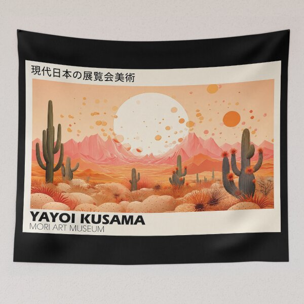 Item preview, Yayoi Kusama Desert Cactus Poster - Vibrant Southwest Landscape Wall Art Print, Mori Art Museum Decor designed and sold by HappyGrandmaUB.