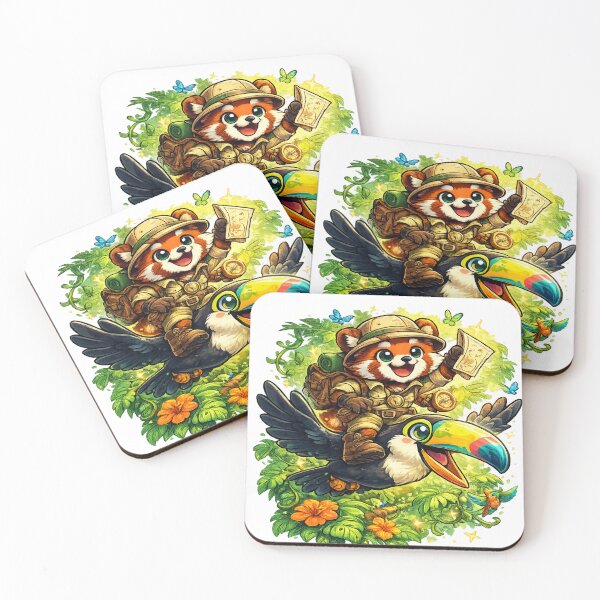 Item preview, Adventure Explorer Red Panda Riding a Toucan – Cute Jungle Mascot T-Shirt designed and sold by D.Shop.